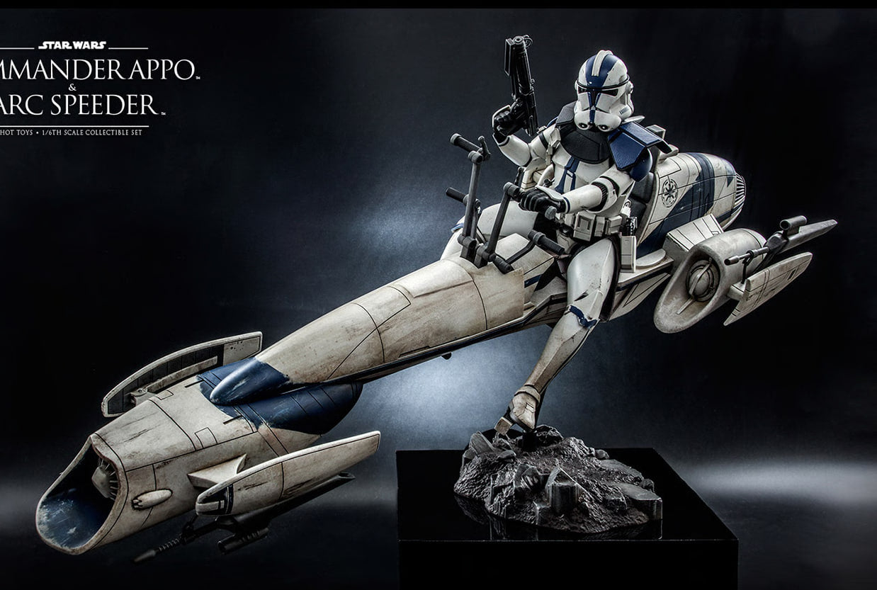 READY🔥Hot Toys TMS076 STAR WARS THE CLONE WARS 1/6 COMMANDER APPO & BARC SPEEDER