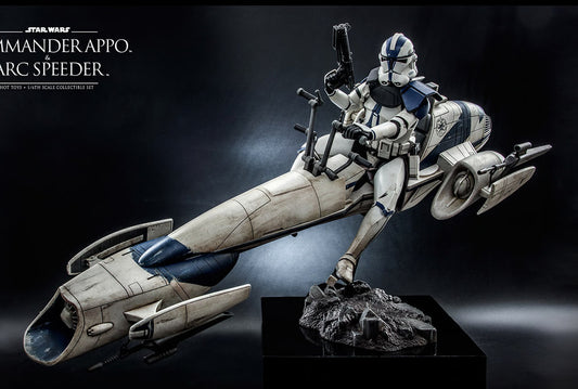 READY🔥Hot Toys TMS076 STAR WARS THE CLONE WARS 1/6 COMMANDER APPO & BARC SPEEDER