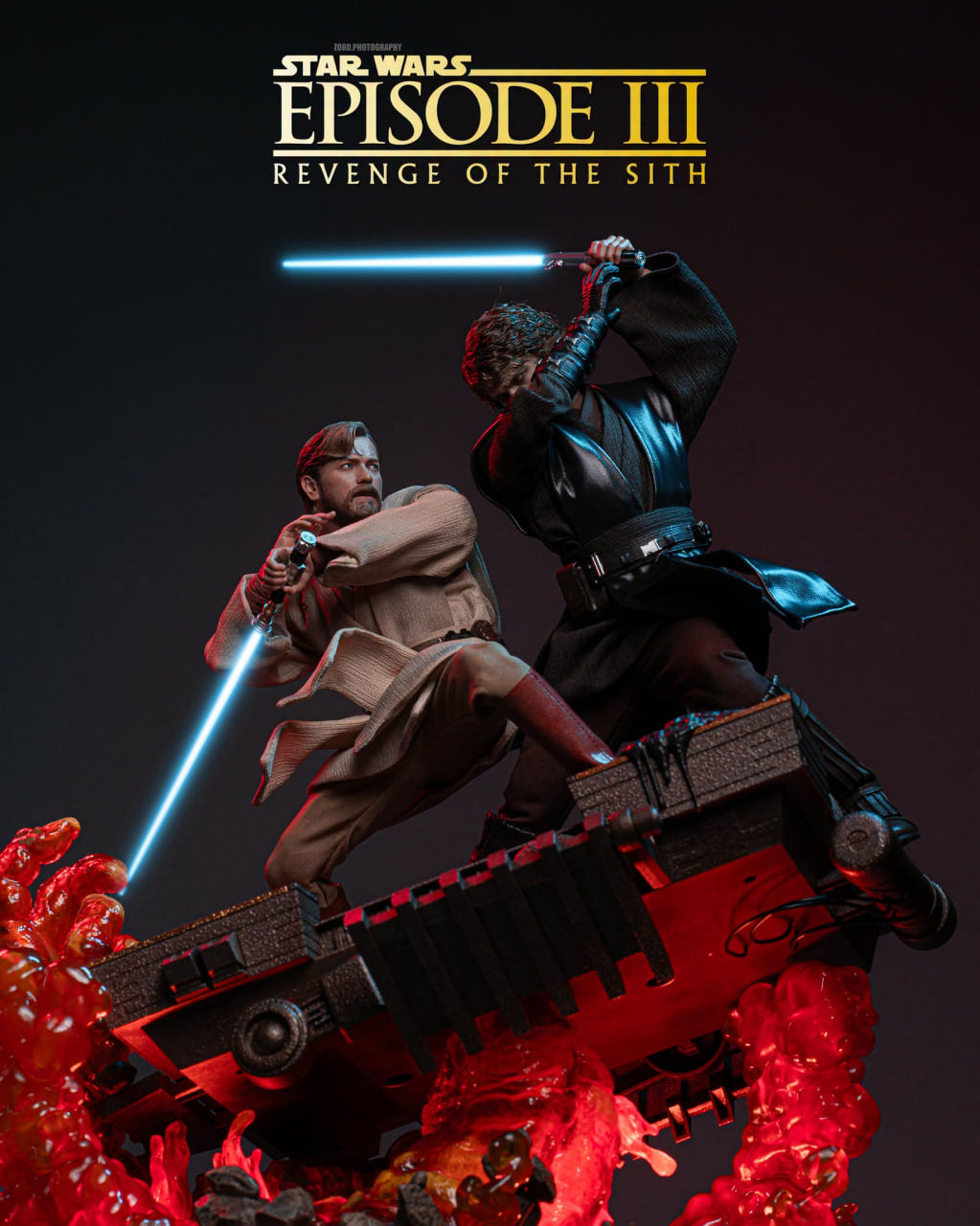 🔥Hot Toys MMS843 Star Wars: Revenge Of The Sith - Obi-Wan Kenobi (Mustafar) 1/6th Scale Collectible Figure