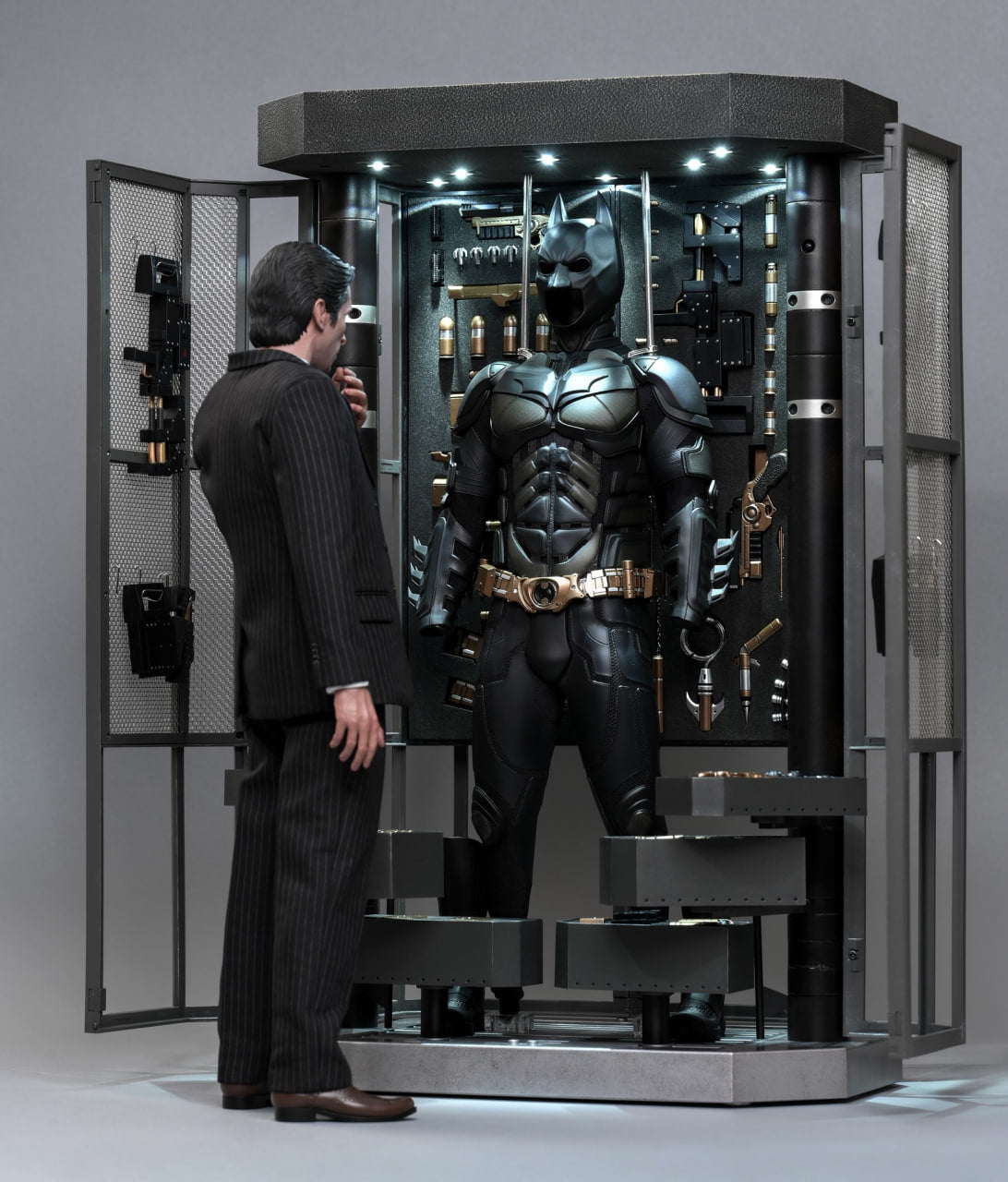 🔥Hot Toys MMS750 Batman The Dark Knight - 1/6th scale Batman Armory with Bruce Wayne (2.0) Collectible Set