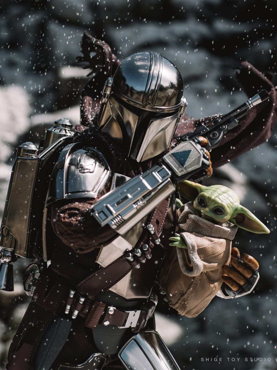 🔥Hot Toys MMS872 Star Wars: The Mandalorian & Grogu - The Mandalorian & Grogu Collectible Set (Deluxe Version)