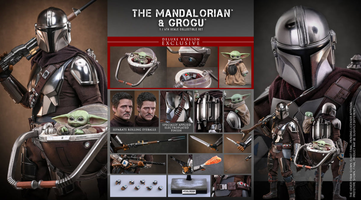 🔥Hot Toys MMS872 Star Wars: The Mandalorian & Grogu - The Mandalorian & Grogu Collectible Set (Deluxe Version)
