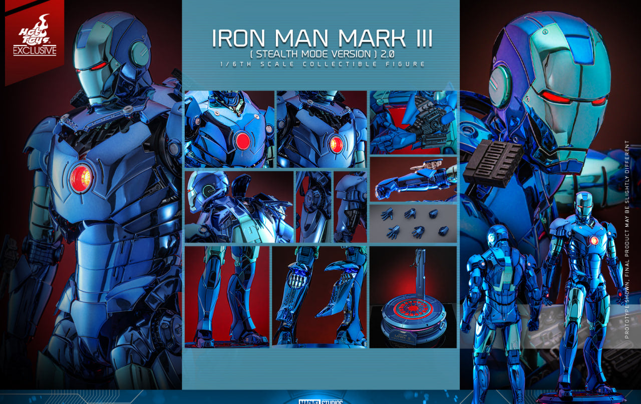Preorder🔥Hot Toys MMS814D71 Iron Man 1/6th scale Iron Man Mark III (Stealth Mode Version) 2.0 Collectible Figure [Hot Toys Exclusive]