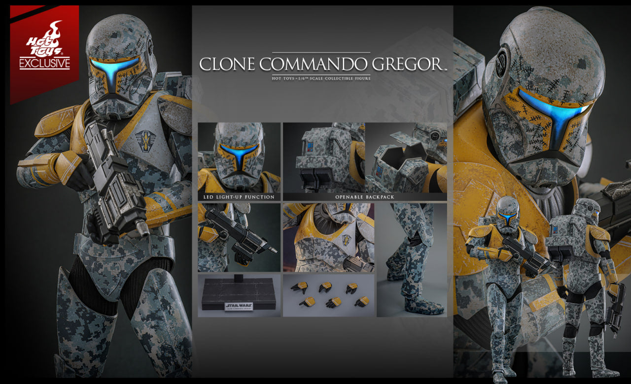 Preorder🔥Hot Toys TMS155 Star Wars The Clone Wars Clone Commando Gregor [Hot Toys Exclusive] 1/6th scale Collectible Figure