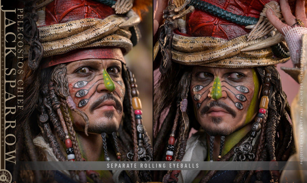 Preorder🔥Hot Toys DX48 Pirates of the Caribbean: Dead Man’s Chest Pelegostos Chief Jack Sparrow 1/6th scale Collectible Figure