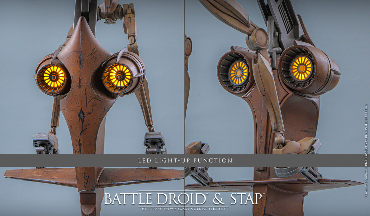 Preorder🔥Hot Toys MMS887 Star Wars: The Phantom Menace - 1/6th scale Battle Droid & STAP Collectible Set