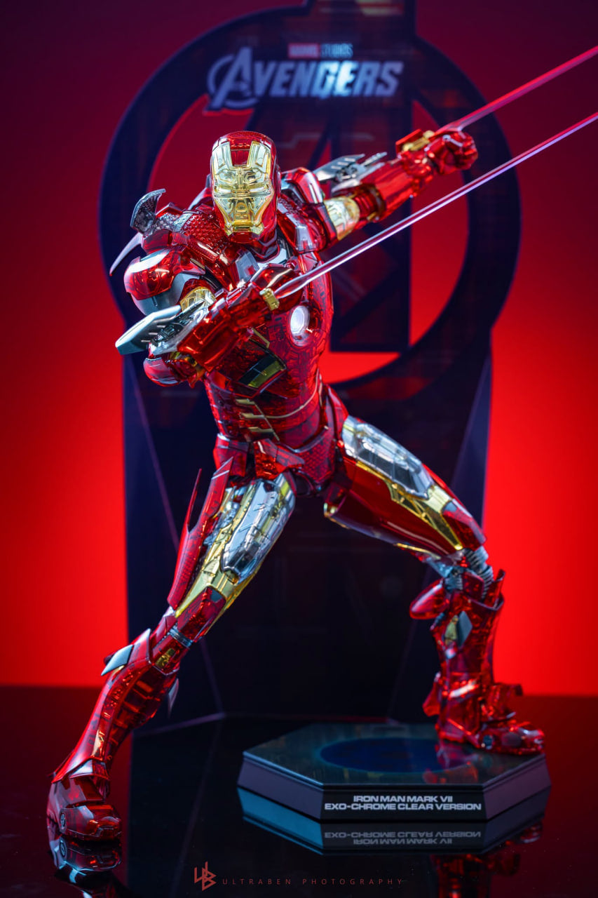 READY🔥 Hot Toys MMS870D82 The Avengers Iron Man Mark VII (Exo-Chrome Clear Version) 1/6th scale Collectible Figure