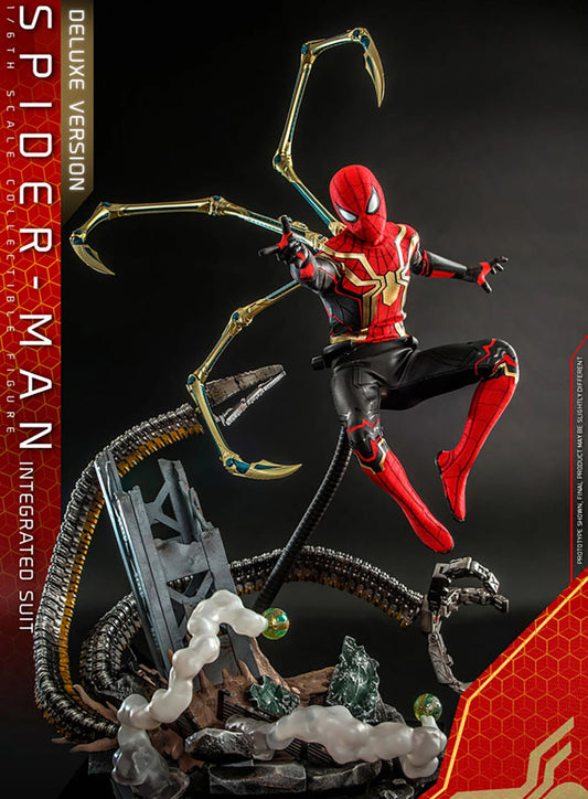 READY🔥Hot Toys MMS624 NO WAY HOME 1/6 SPIDER-MAN (INTEGRATED SUIT) Deluxe