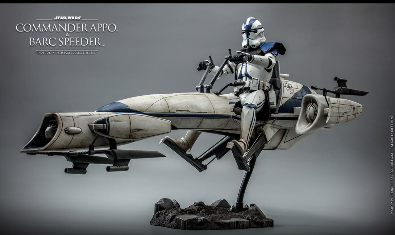 READY🔥Hot Toys TMS076 STAR WARS THE CLONE WARS 1/6 COMMANDER APPO & BARC SPEEDER