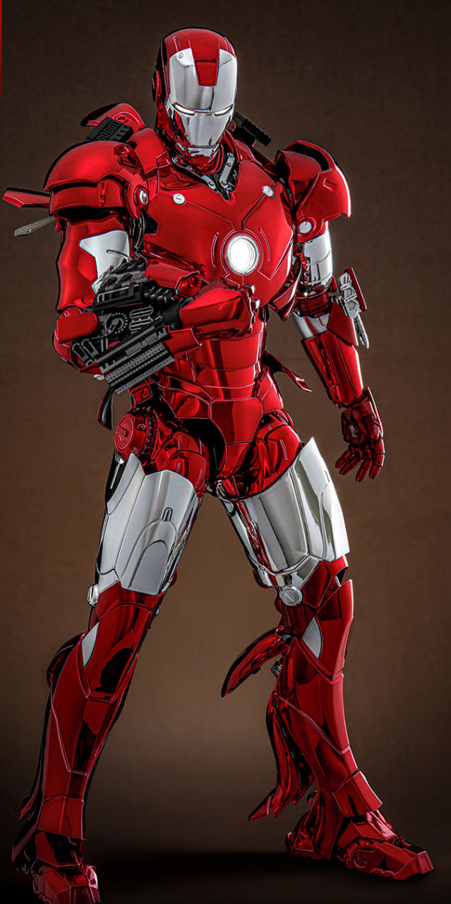 🔥Hot Toys MMS744-D64 IRON MAN 1/6 MARK III (RED & CHROME VERSION ...