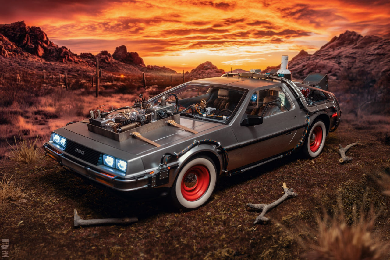 READY🔥Hot Toys MMS738 BACK TO THE FUTURE III 1/6 DELOREAN TIME MACHINE