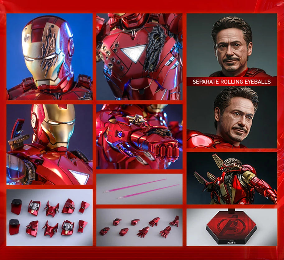 🔥Hot Toys MMS687D52 The Avengers Iron Man Mark VI (2.0) 1:6 Scale Collectible Figure