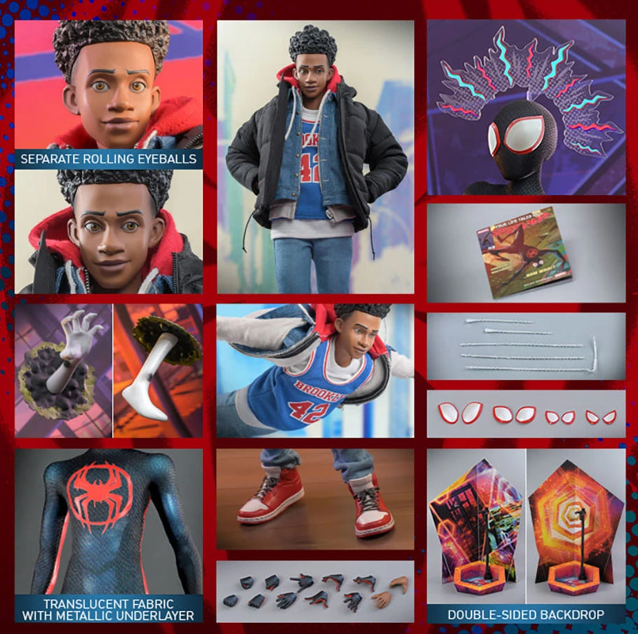 READY🔥Hot Toys MMS710B Spider-man: Across The Spiderverse – Miles Morales 1/6 Scale Collectible Figure (Rebel Base Exclusive)