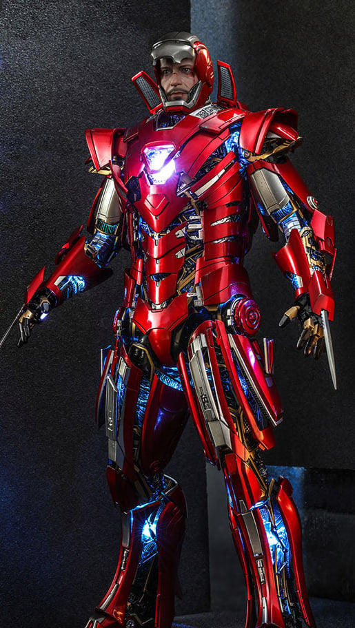 🔥Hot toys MMS618D43 Ironman 3 Ironman Silver Centurion Armor Suit Up Version Diecast Edition