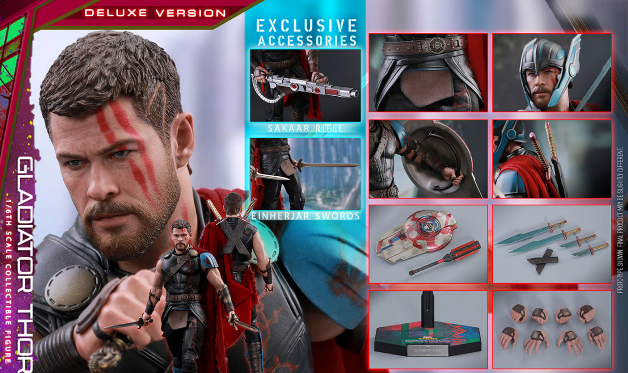 🔥Hot Toys MMS445 THOR: RAGNAROK 1/6 GLADIATOR THOR (DELUXE VERSION)