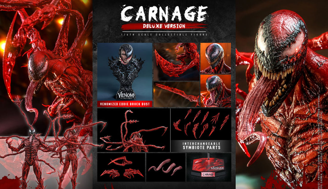 ホットトイズ カーネイジ Deluxe Version READY🔥Hot Toys MMS620 VENOM: LET THERE BE CARNAGE 1/6 CARNAGE