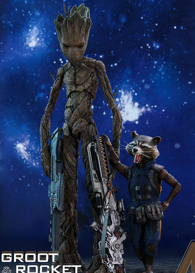 READY🔥Hot Toys MMS476 AVENGERS: INFINITY WAR 1/6 GROOT & ROCKET