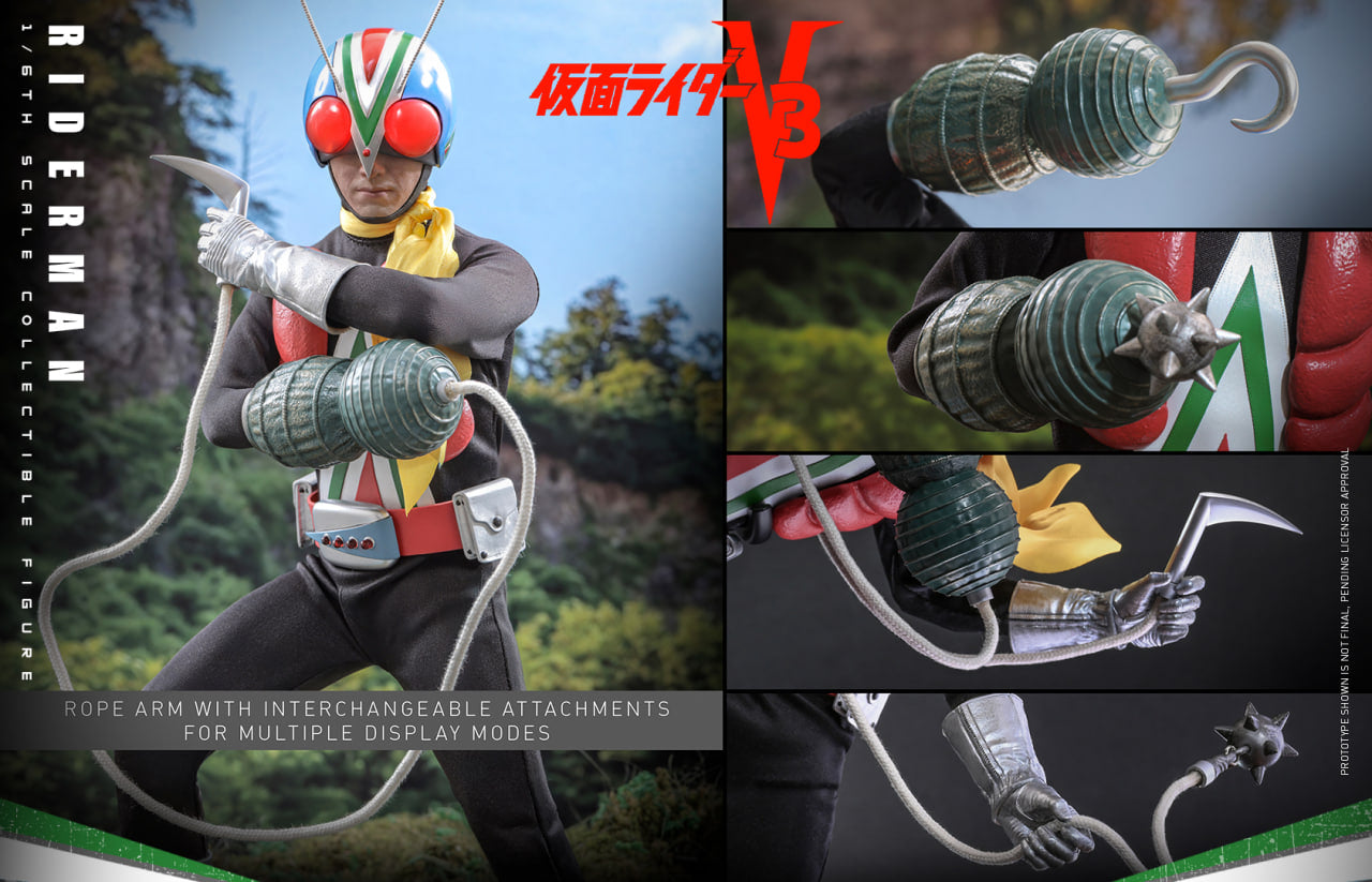Preorder🔥Hot Toys TMS185 Kamen Rider V3 Riderman 1/6th scale Collectible Figure