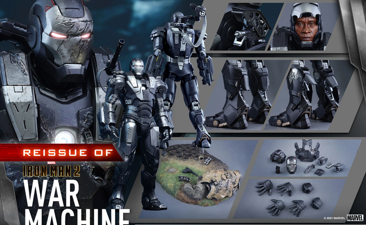 🔥Hot Toys MMS331D13 IRON MAN 2 1/6 WAR MACHINE (Reissue)