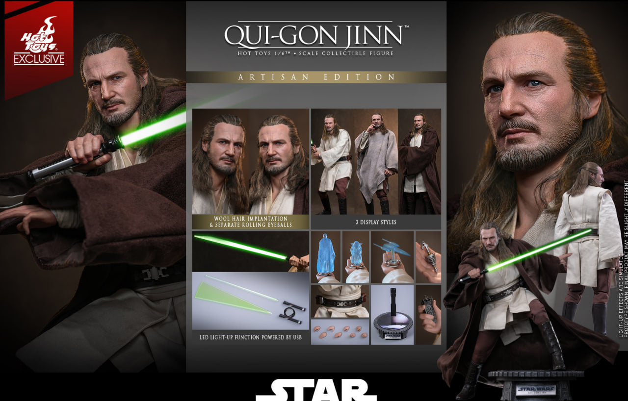 Preorder🔥Hot Toys MMS881AE Star Wars: The Phantom Menace 1/6th scale Qui-Gon Jinn (Artisan Edition) [Hot Toys Exclusive] 】
