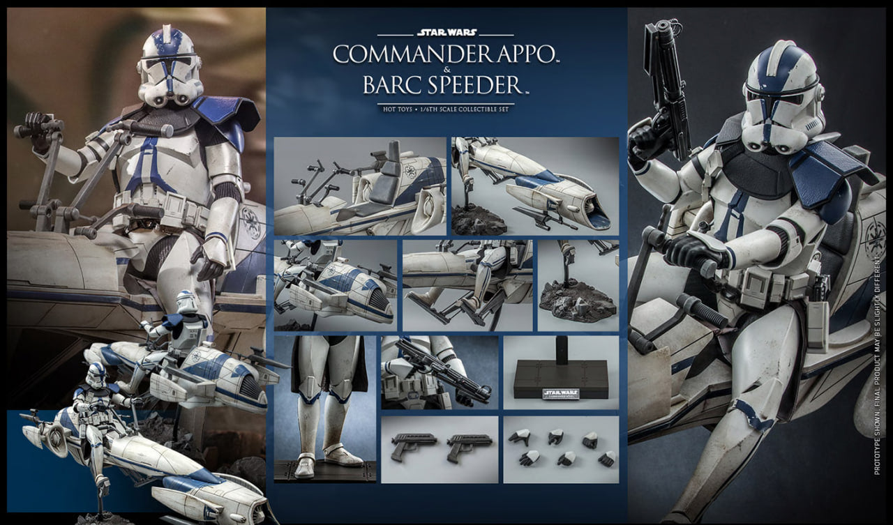 READY🔥Hot Toys TMS076 STAR WARS THE CLONE WARS 1/6 COMMANDER APPO & BARC SPEEDER