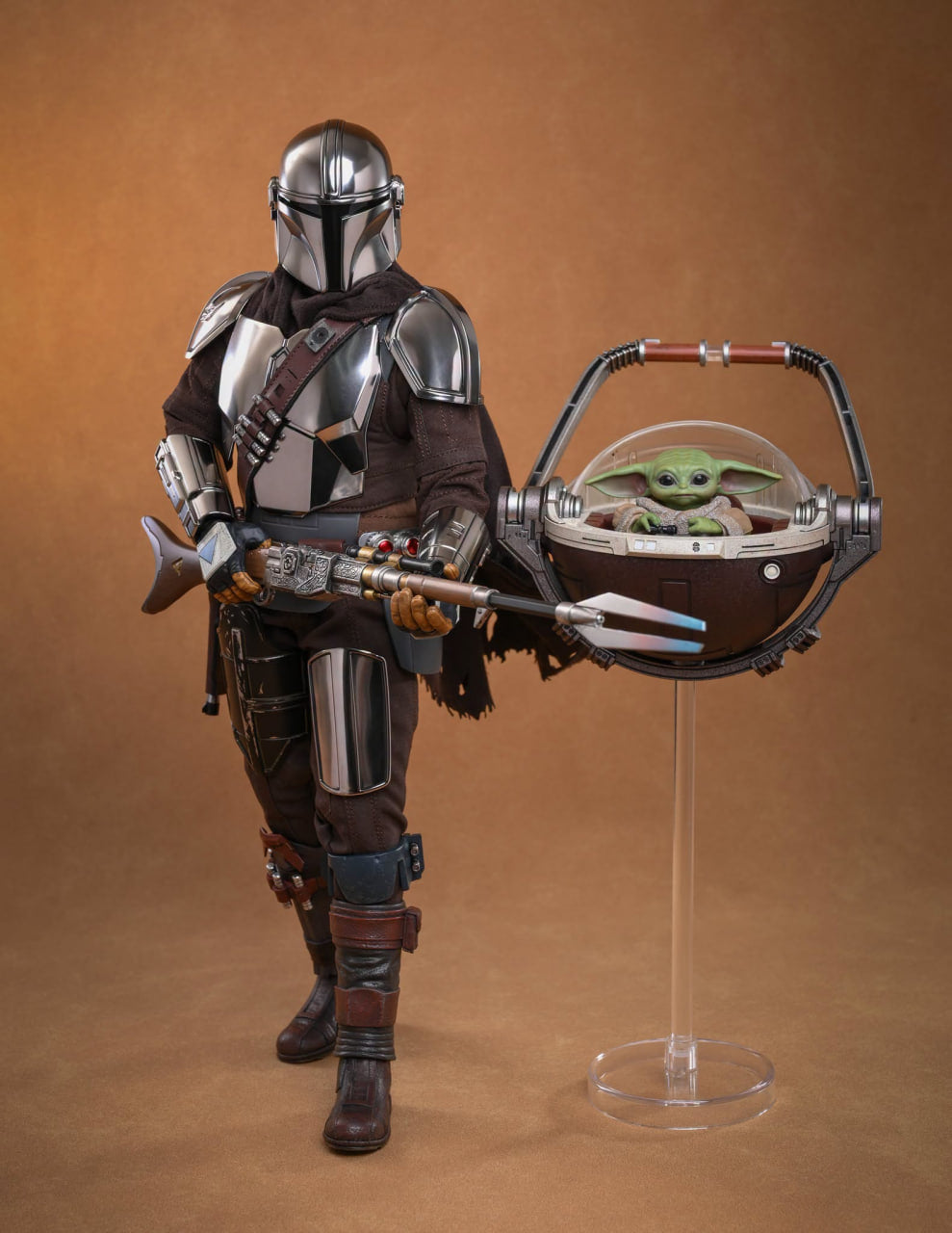 🔥Hot Toys MMS872 Star Wars: The Mandalorian & Grogu - The Mandalorian & Grogu Collectible Set (Deluxe Version)