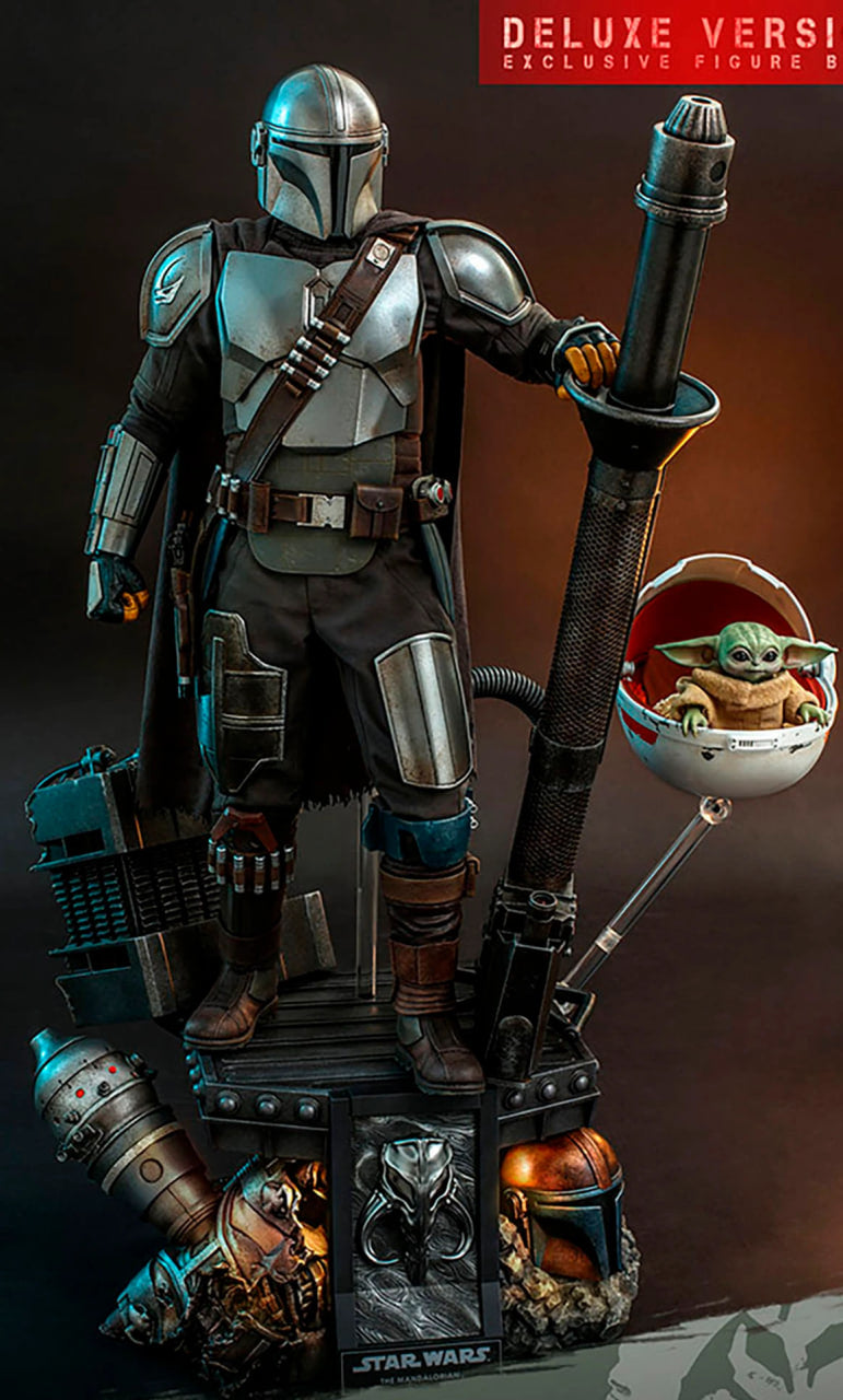 🔥Hot Toys QS017 STAR WARS 1/4 THE MANDALORIAN & THE CHILD Deluxe Ver