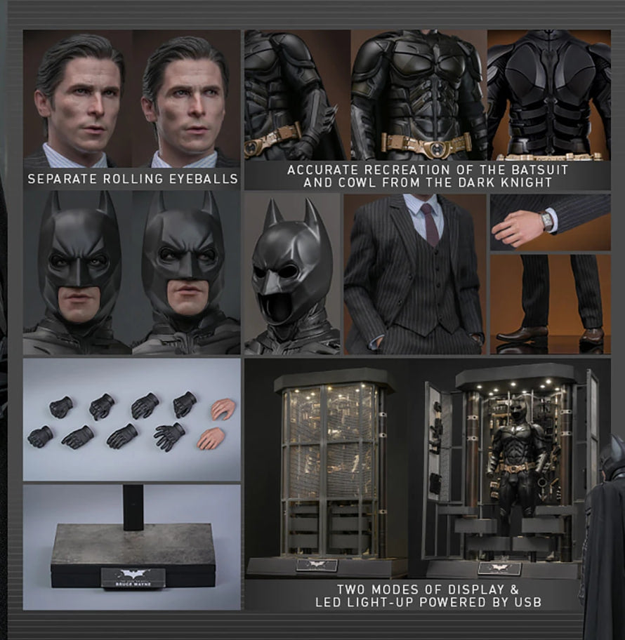 🔥Hot Toys MMS750 Batman The Dark Knight - 1/6th scale Batman Armory with Bruce Wayne (2.0) Collectible Set