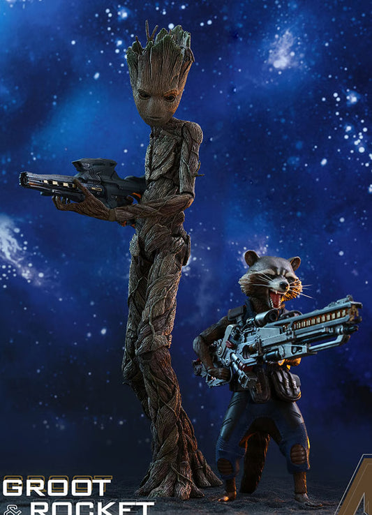 READY🔥Hot Toys MMS476 AVENGERS: INFINITY WAR 1/6 GROOT & ROCKET