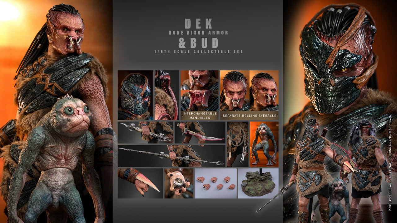 Preorder🔥Hot Toys MMS873 Predator: Badlands Dek (Bone Bison Armor) and Bud 1/6th scale Collectible Set