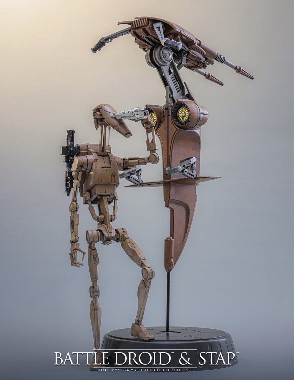 Preorder🔥Hot Toys MMS887 Star Wars: The Phantom Menace - 1/6th scale Battle Droid & STAP Collectible Set