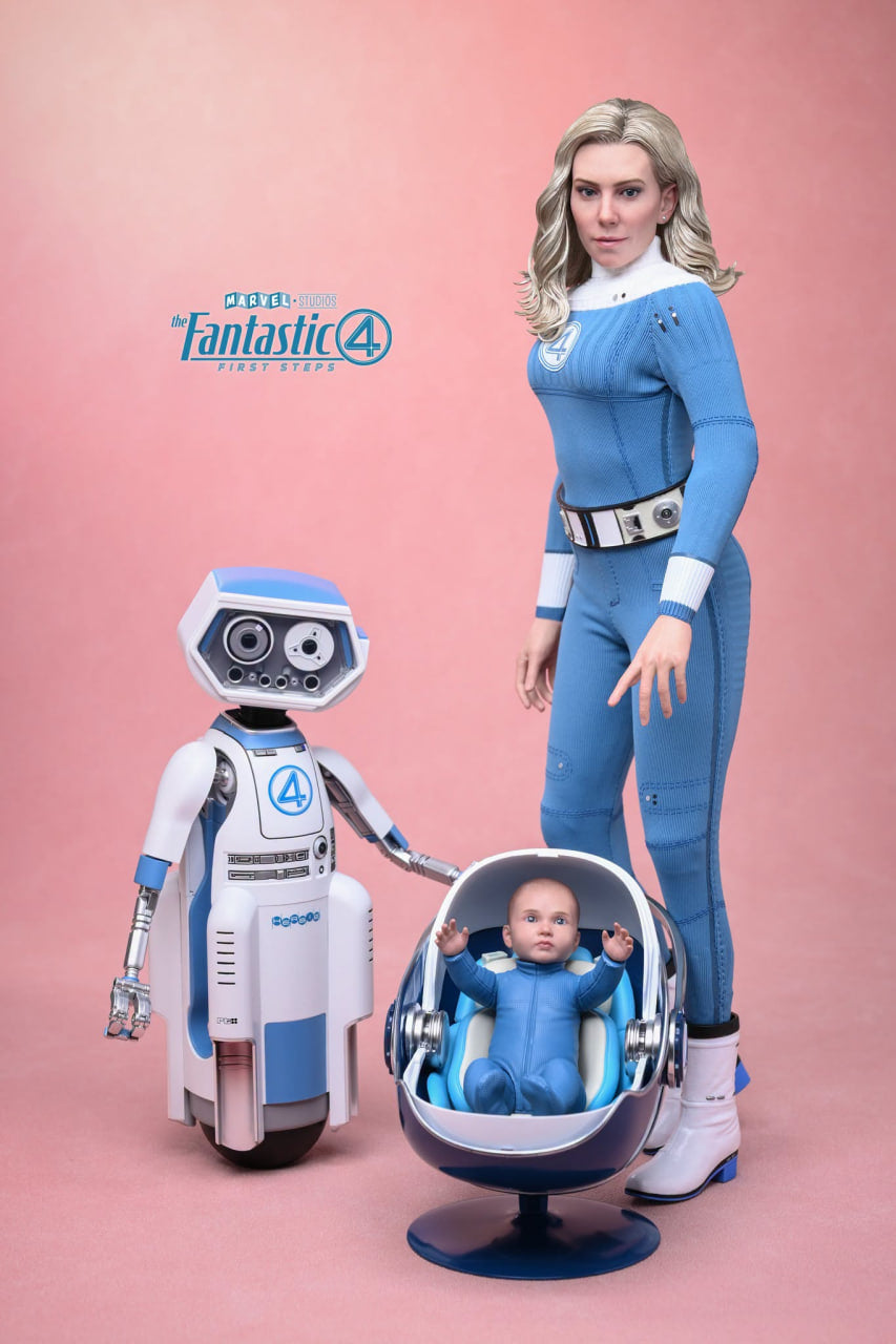 READY🔥Hot Toys MMS824B The Fantastic Four: First Steps 1/6 Invisible Woman and H.E.R.B.I.E. Collectible Set Special Edition