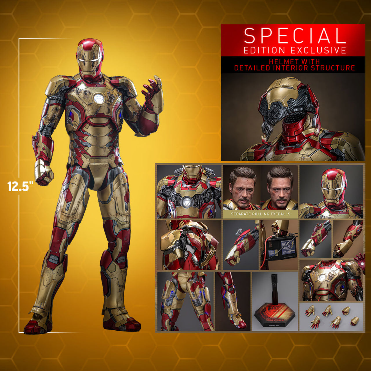 READY🔥Hot Toys MMS758D65b Iron Man 3 Iron Man Mark XLII (2.0) 1/6th scale Collectible Figure