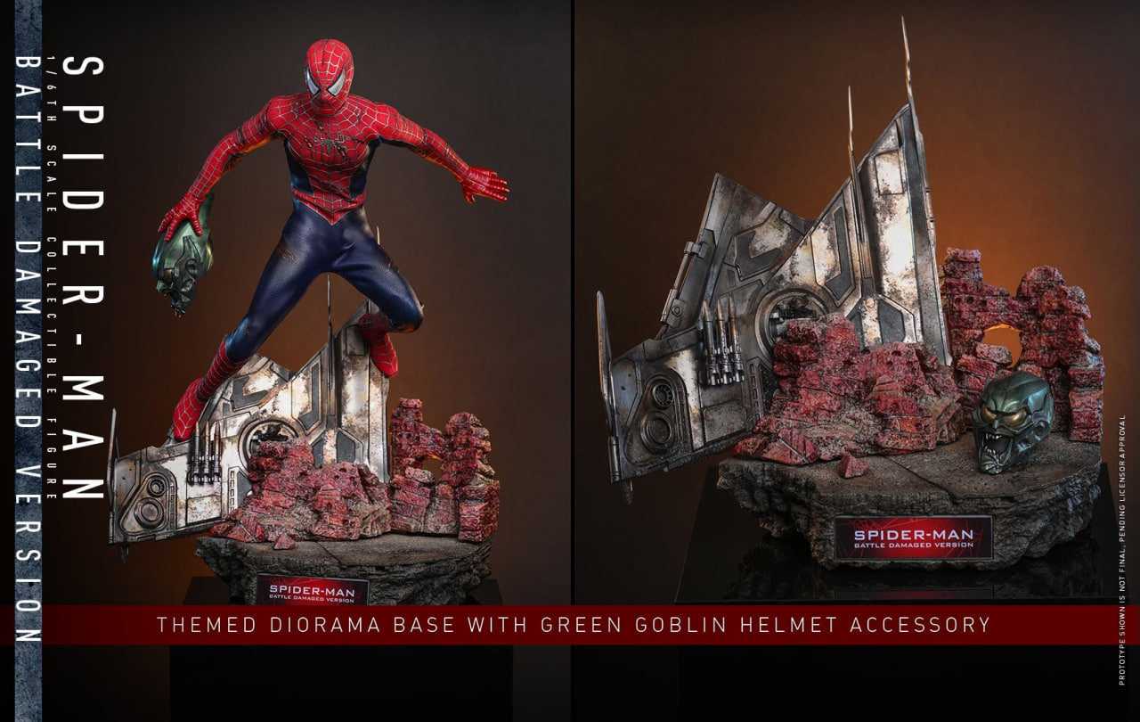 Preorder🔥Hot Toys MMS859 Spider-Man 1/6th scale Spider-Man (Battle Damaged Version) Collectible Figure