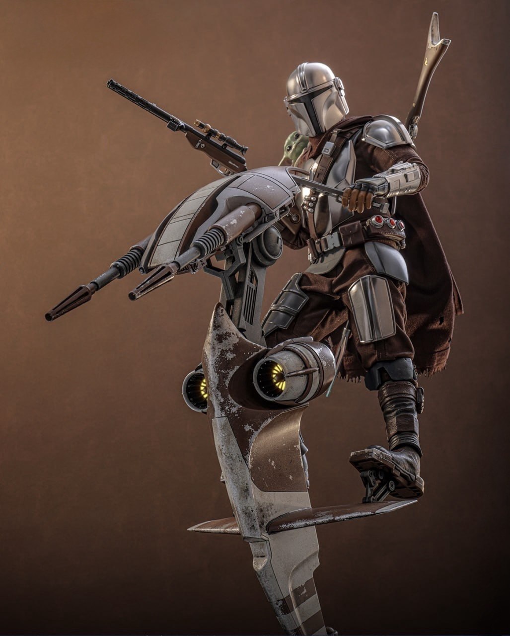 Preorder🔥Hot Toys MMS886 Star Wars: The Mandalorian & Grogu - 1/6th scale STAP Collectible