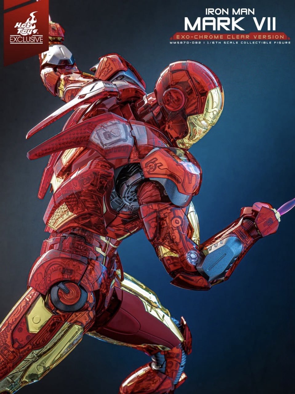 READY🔥 Hot Toys MMS870D82 The Avengers Iron Man Mark VII (Exo-Chrome Clear Version) 1/6th scale Collectible Figure