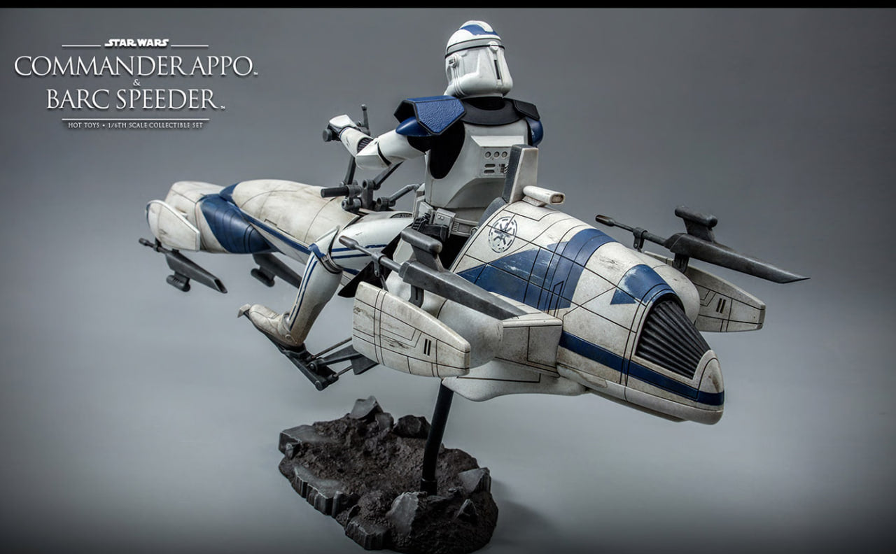 READY🔥Hot Toys TMS076 STAR WARS THE CLONE WARS 1/6 COMMANDER APPO & BARC SPEEDER