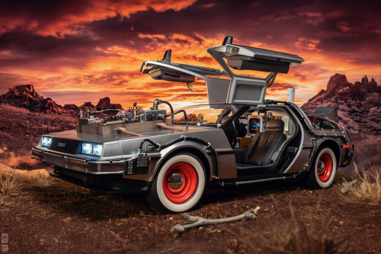 READY🔥Hot Toys MMS738 BACK TO THE FUTURE III 1/6 DELOREAN TIME MACHINE