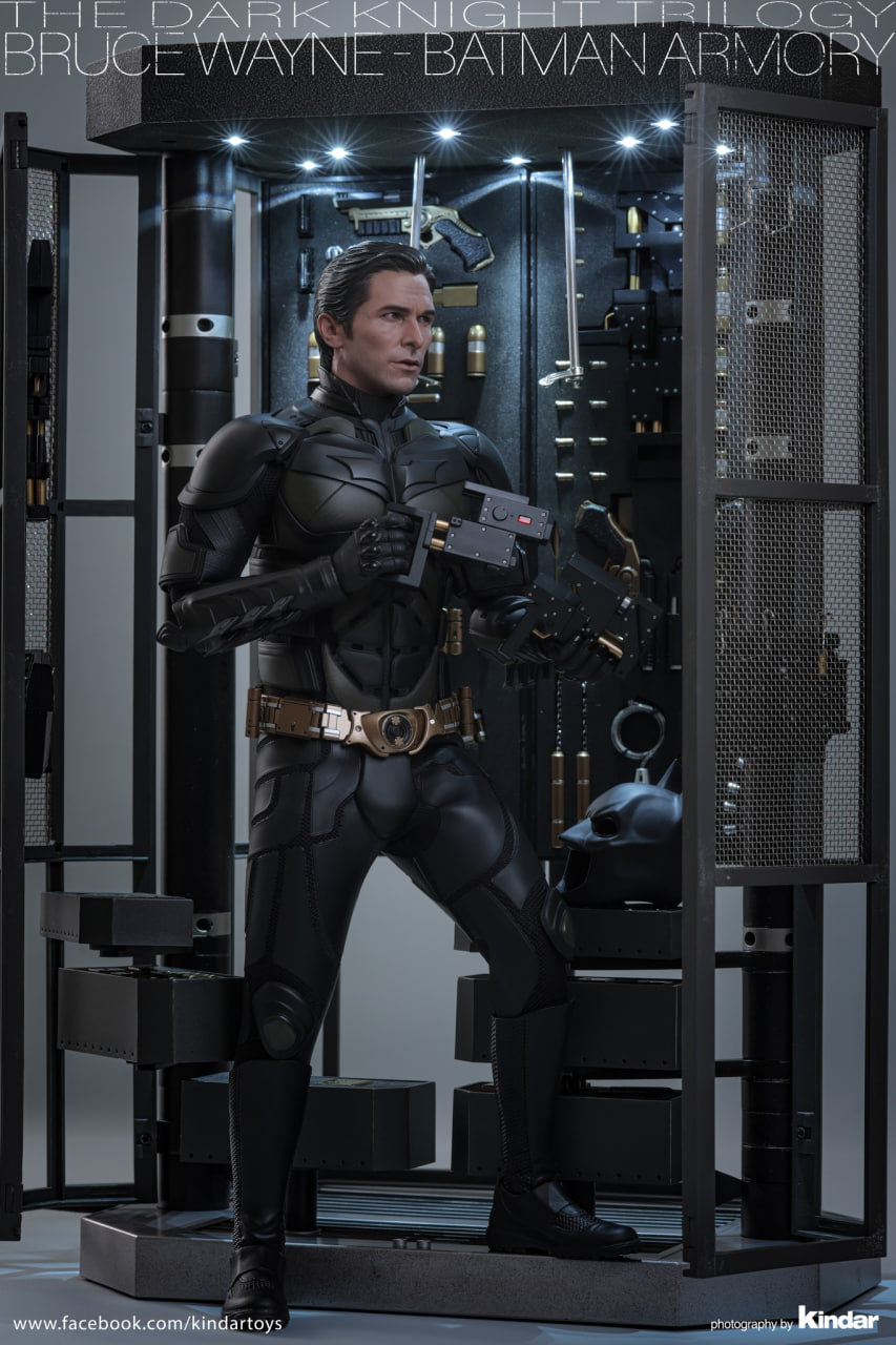 🔥Hot Toys MMS750 Batman The Dark Knight - 1/6th scale Batman Armory with Bruce Wayne (2.0) Collectible Set