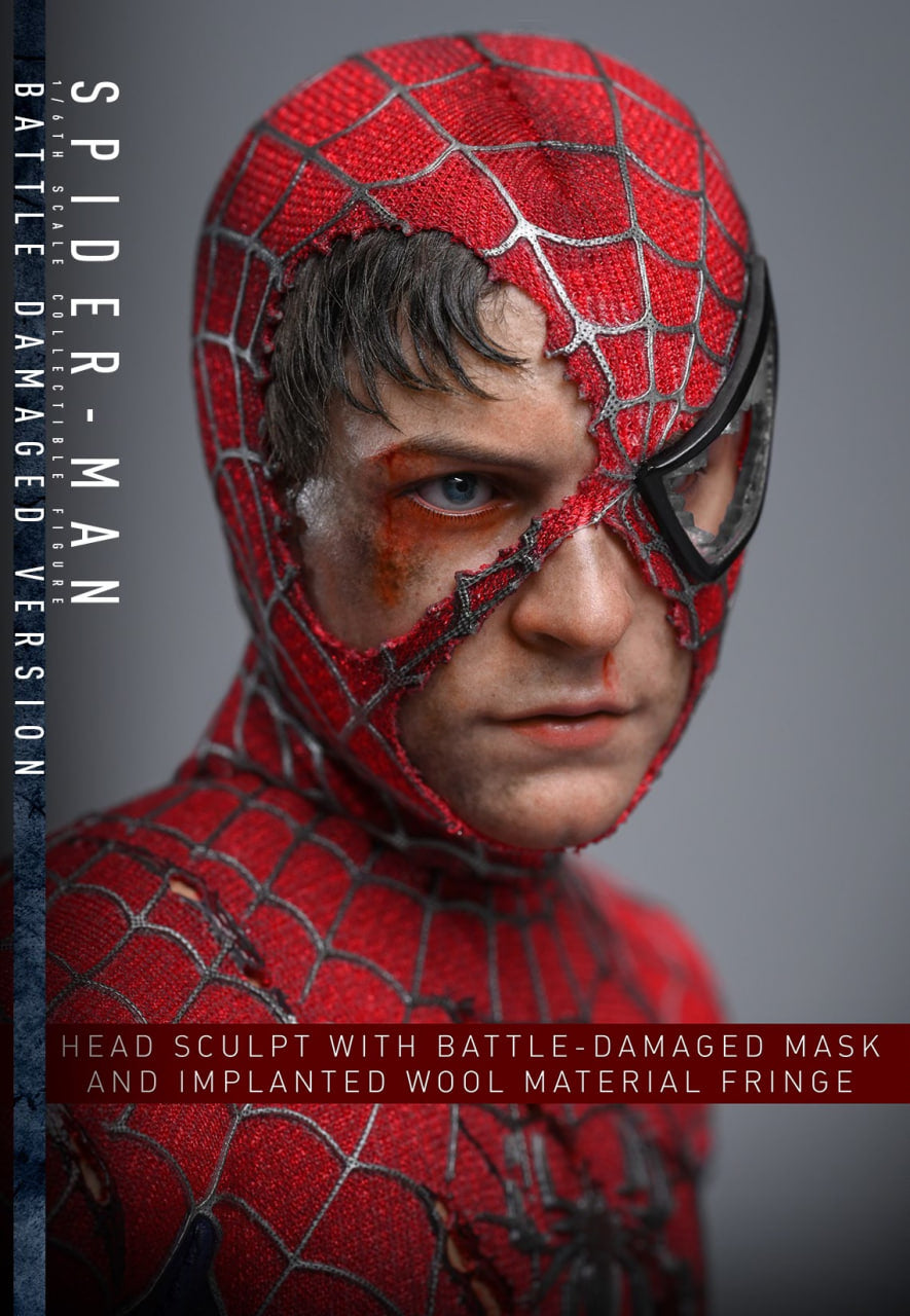 Preorder🔥Hot Toys MMS859 Spider-Man 1/6th scale Spider-Man (Battle Damaged Version) Collectible Figure