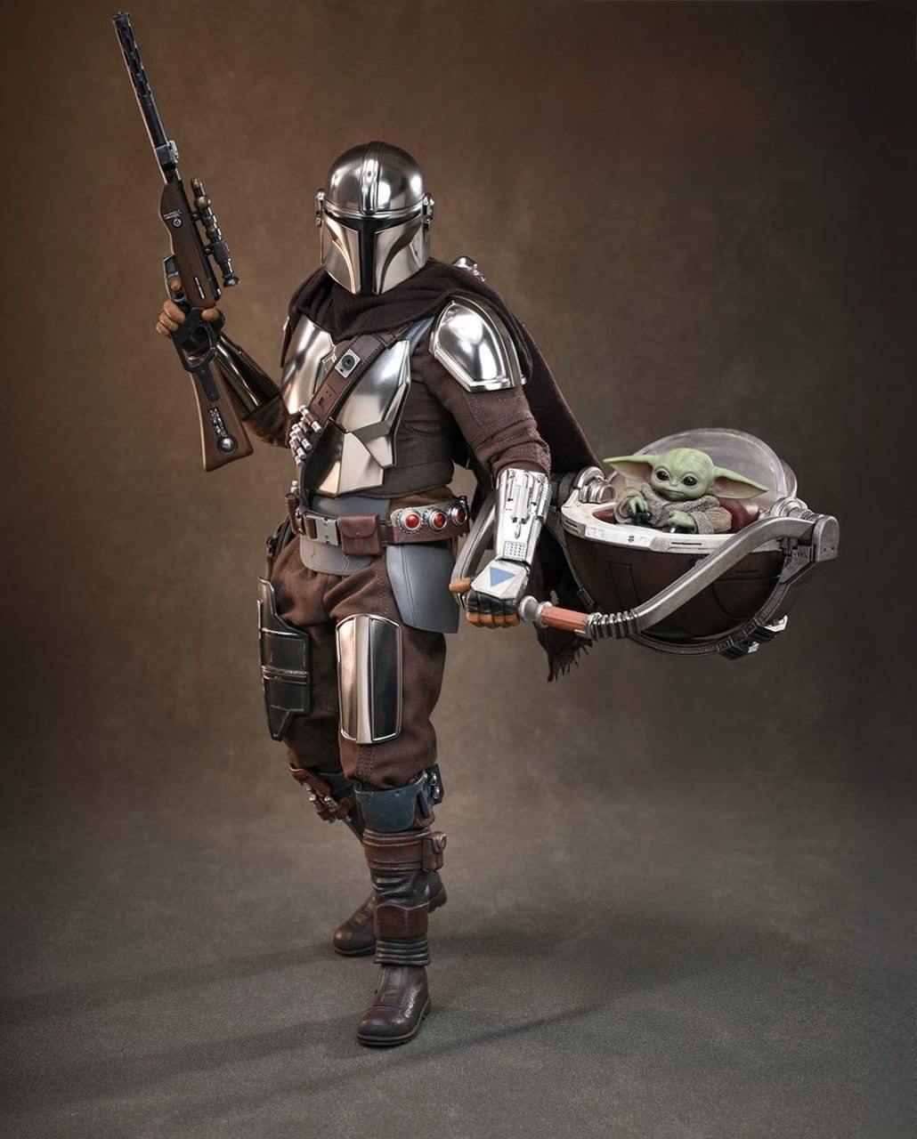 Preorder🔥Hot Toys MMS872 Star Wars: The Mandalorian & Grogu - The Mandalorian & Grogu Collectible Set (Deluxe Version)