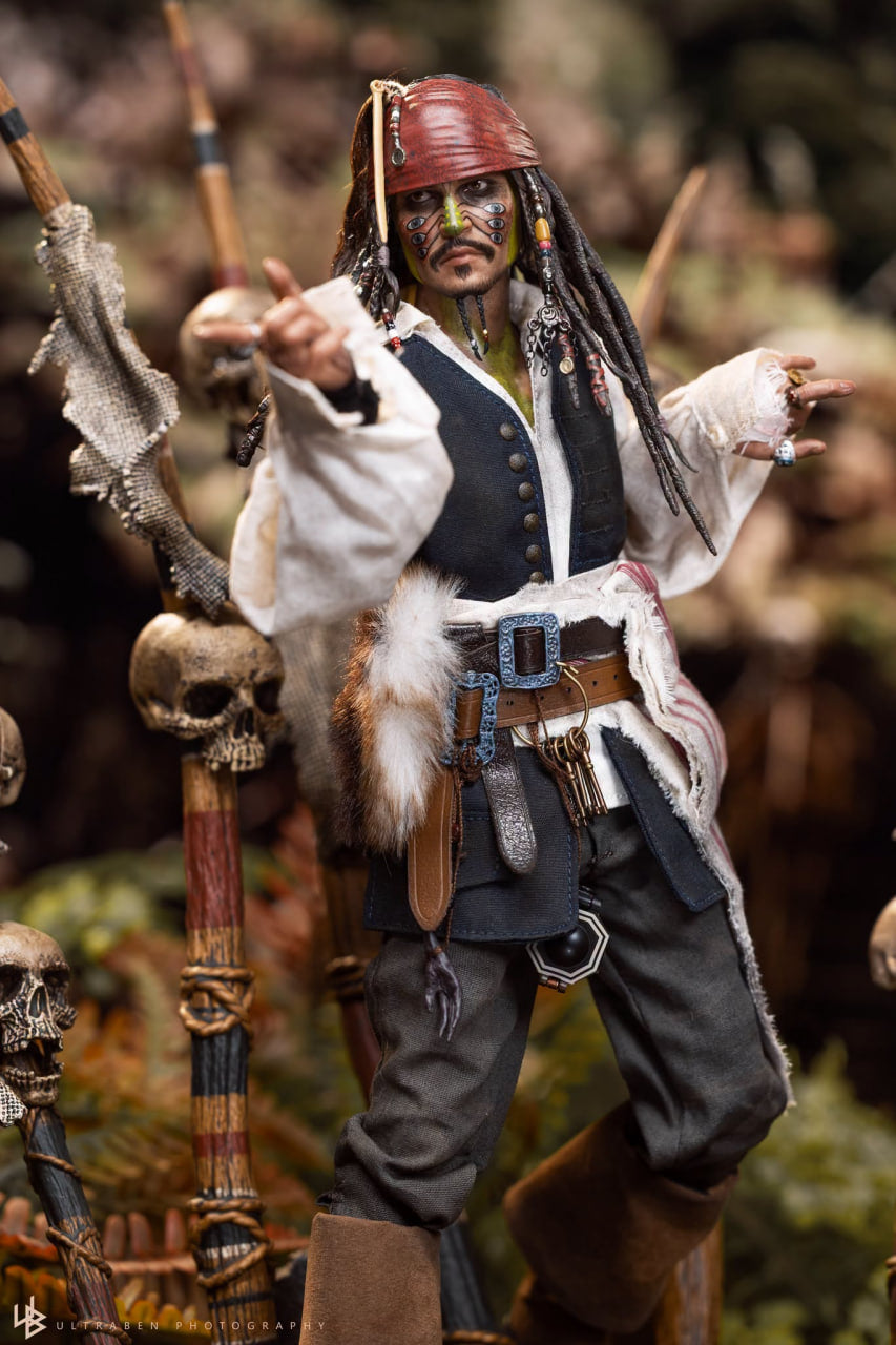 READY🔥Hot Toys DX48 Pirates of the Caribbean: Dead Man’s Chest Pelegostos Chief Jack Sparrow 1/6th scale Collectible Figure