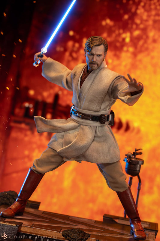 🔥Hot Toys MMS843 Star Wars: Revenge Of The Sith - Obi-Wan Kenobi (Mustafar) 1/6th Scale Collectible Figure
